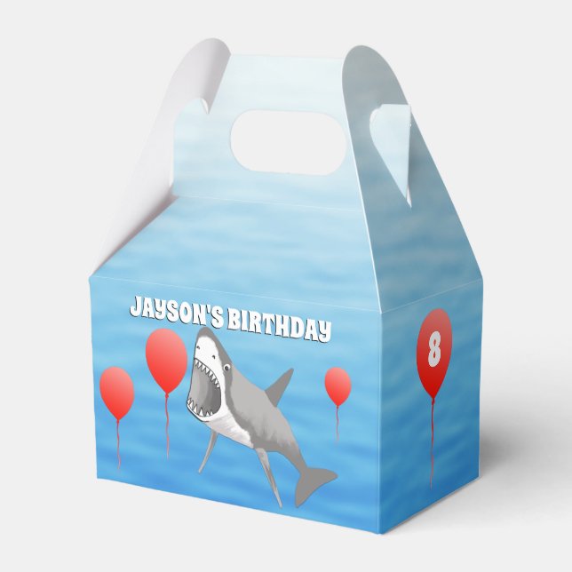 Shark Birthday Favor Boxes (Front Side)