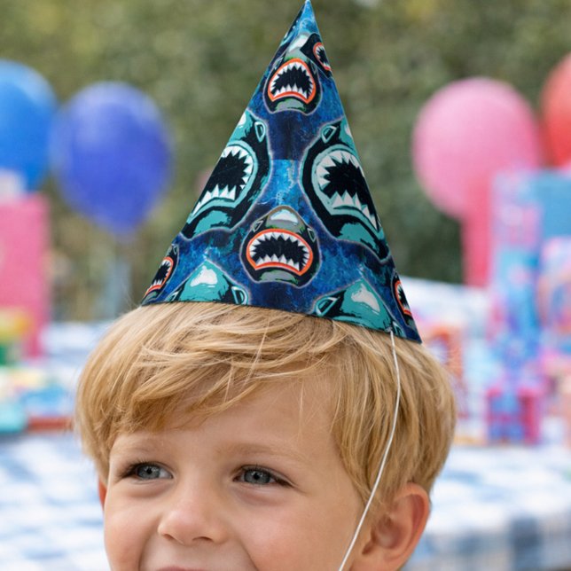 Shark Birthday Funny Ocean Theme Kids Celebration Party Hat (Creator Uploaded)