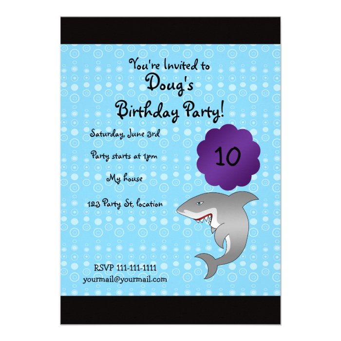 Shark birthday invitation