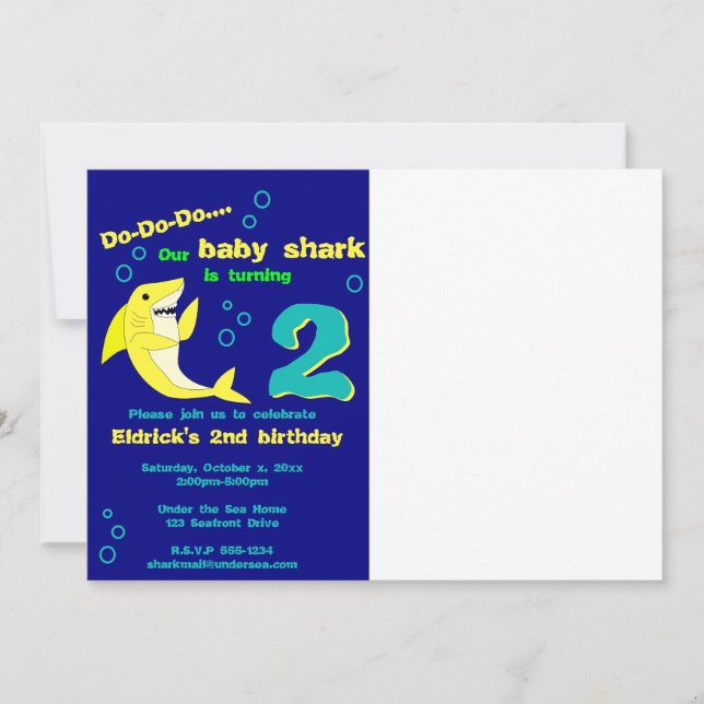 Shark Birthday Invitation (Front)