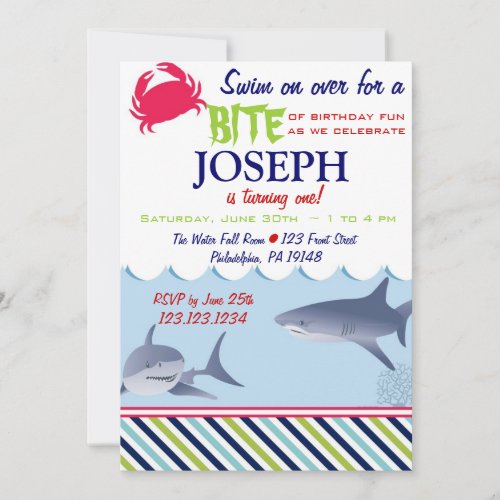 Shark Birthday Invitation