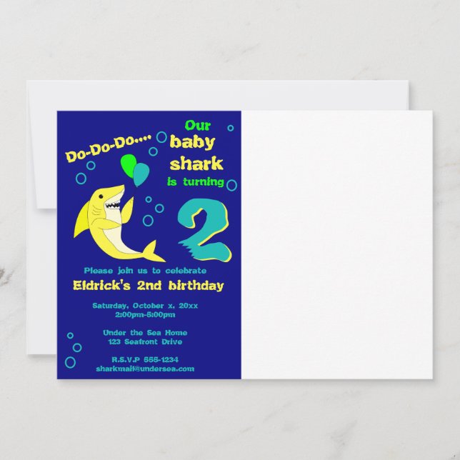 Shark Birthday Invitation (Front)