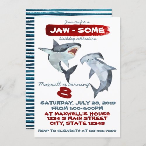 Shark Birthday Invitation