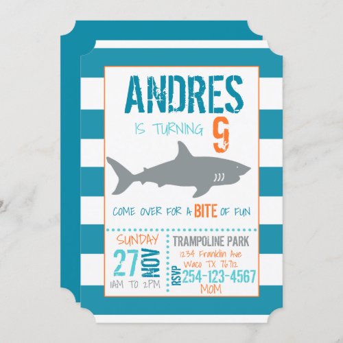 Shark Birthday Invitation