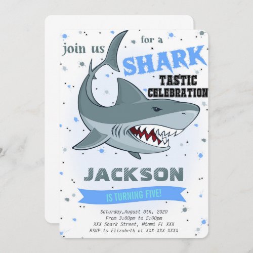 Shark Birthday Invitation