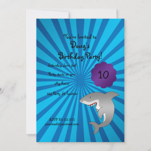 Shark birthday invitation