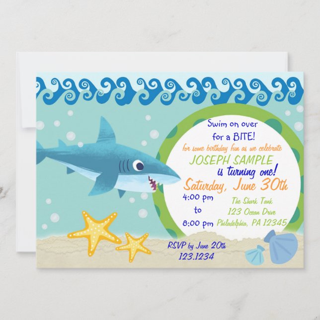 Shark Birthday Invitation (Front)