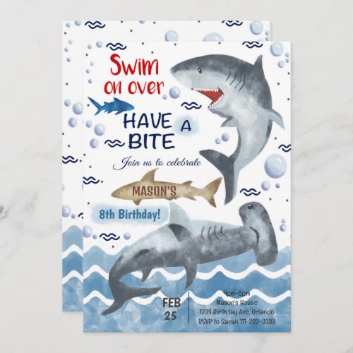 Shark Birthday Invitation