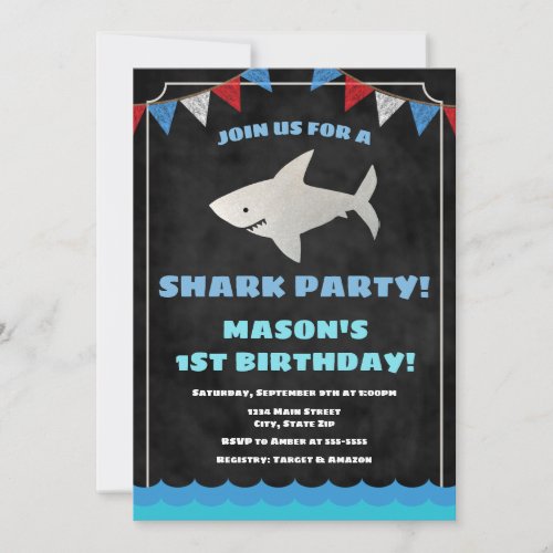 Shark Birthday Invitation Baby Shark