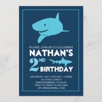 Shark Birthday Invitation For Boy by Pixabelle at Zazzle