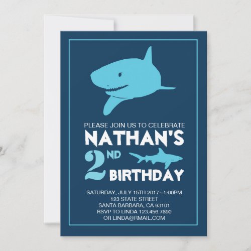 Shark Birthday Invitation for Boy