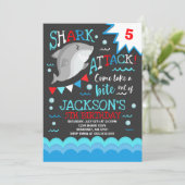 Shark Birthday Invitation Shark Pool Party (Standing Front)