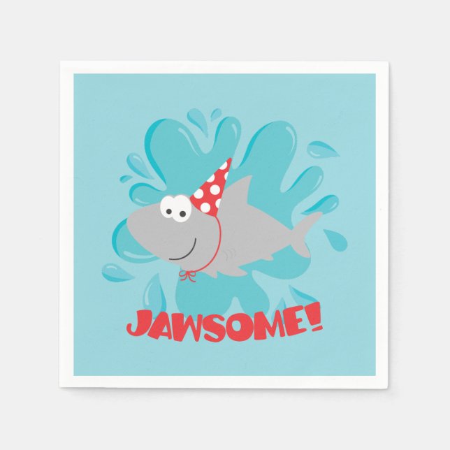 Shark Birthday Napkins (Front)