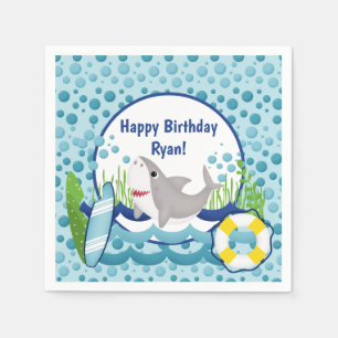 Shark Birthday Napkins