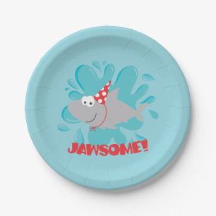 Shark Birthday Paper Plates