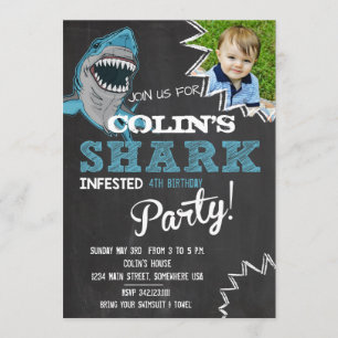 Shark Birthday Party Invitation