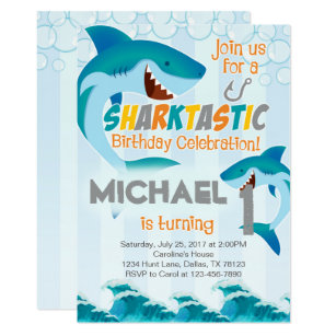 Shark Birthday Party Invitation Wording 4