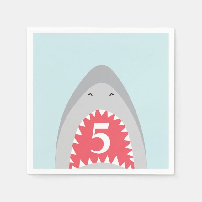 Shark birthday Party Napkins (Front)