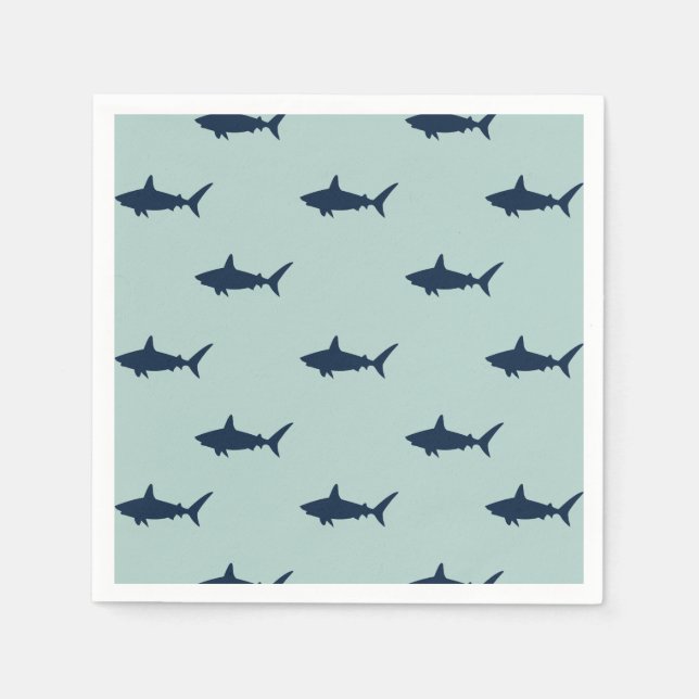 Shark birthday Party Napkins (Front)
