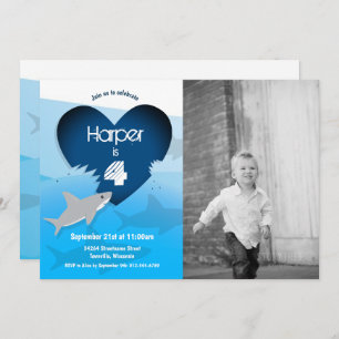 Shark Birthday Party Photo Invitation