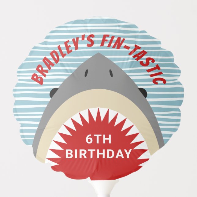 Shark Bite Any Age Birthday Party Balloon (Front)
