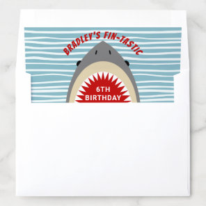Shark Bite Any Age Birthday Party Envelope Liner