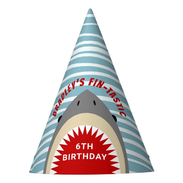 Shark Bite Any Age Birthday Party Party Hat (Front)