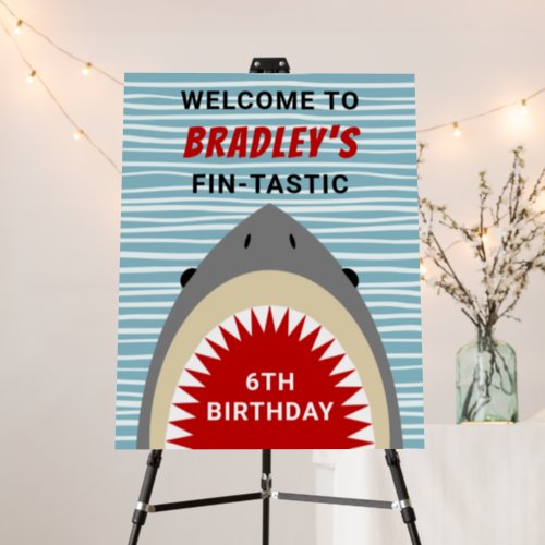 Shark Bite Any Age Birthday Party Welcome Sign