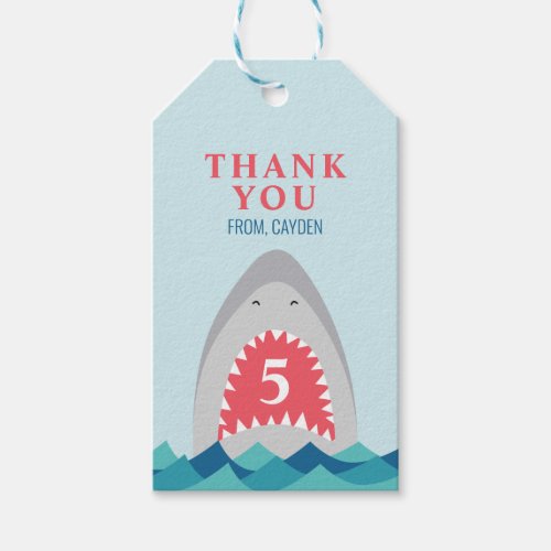 Shark Bite birthday Party Gift Tags