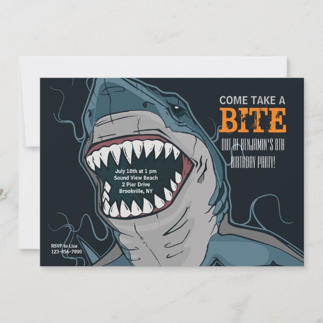 Shark Bite Invitation (Front)