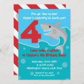 Shark Bite Invite- 4th Birthday Party Invitation (Front/Back)