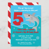 Shark Bite Invite- 5th Birthday Party Invitation (Front/Back)
