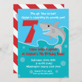 Shark Bite Invite- 7th Birthday Party Invitation (Front/Back)