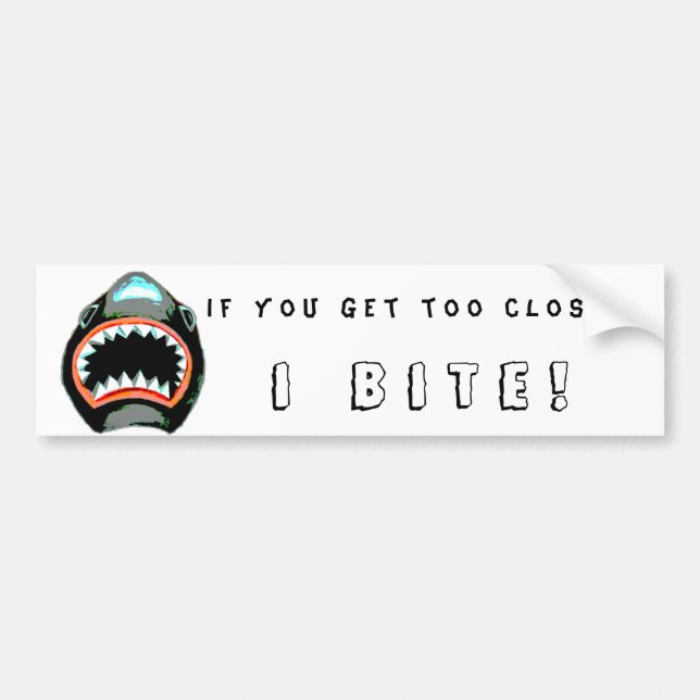 Shark Bite Watercolor  Illustration Bumper Sticker (Front)