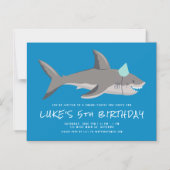 Shark Blue Cool Kids Birthday Party Magnetic Invitation (Front)