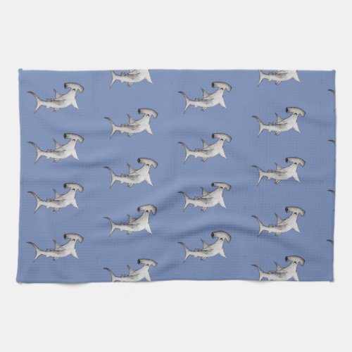 Shark blue kitchen tea towel