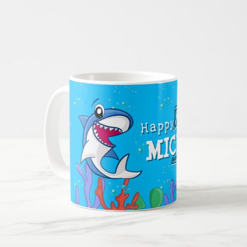 Shark Blue Ocean Kids Any Age Birthday Coffee Mug