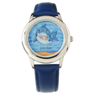 Shark Blue Ocean Kids Cute Under The Sea Custom Watch