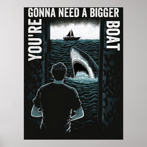shark boat jaws deco art we need bigger boat poster