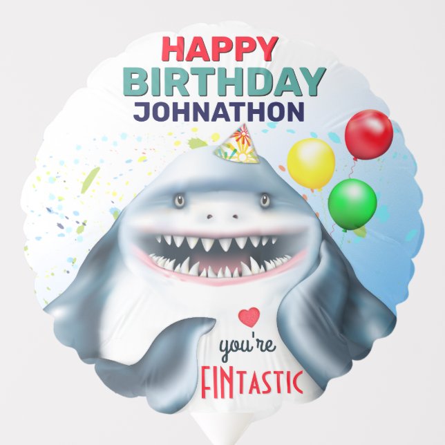 Shark Boy Birthday Balloon (Front)