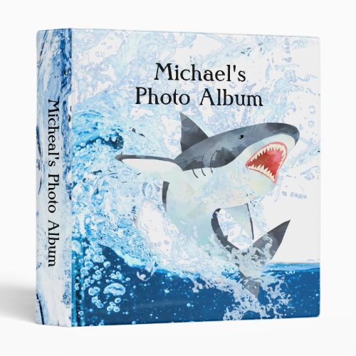 Shark Boy Photo Album 3 Ring Binder