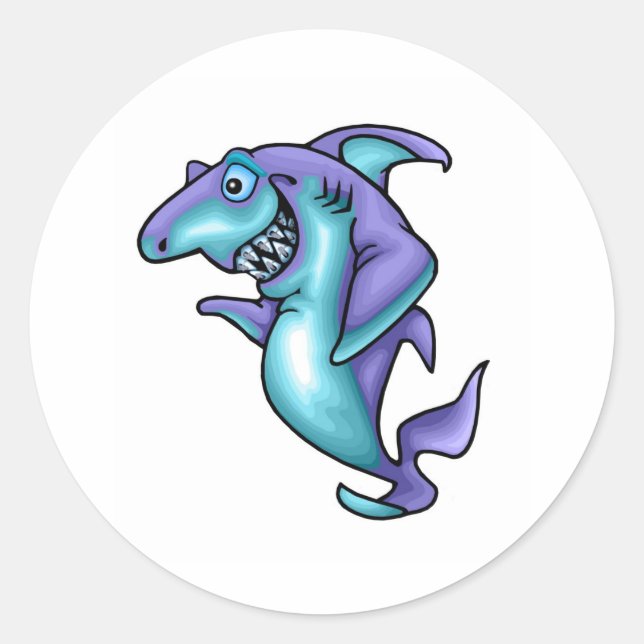 SHARK BRACES CLASSIC ROUND STICKER (Front)