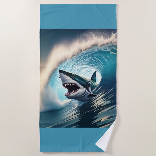 Shark Bump and Bite Beach Towel (Front)