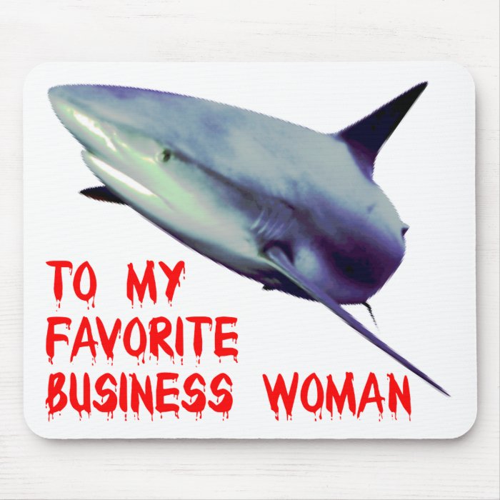 Shark business woman mouse pad