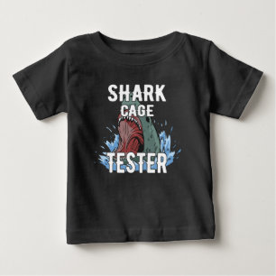Shark Cage Tester – Funny Ocean Adventure Humor Baby T-Shirt
