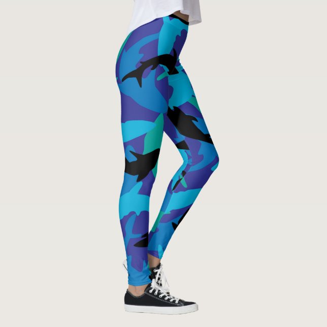 Shark camouflage design leggings (Right)