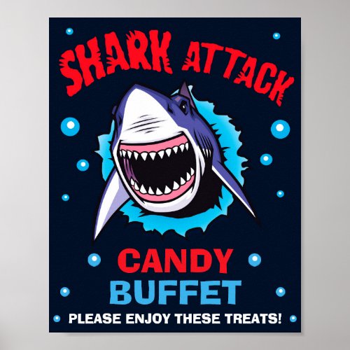 Shark Candy buffet sign Shark Candy bar sign