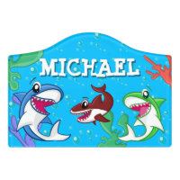 Shark Cartoon Blue Sea Life Ocean Name Kids