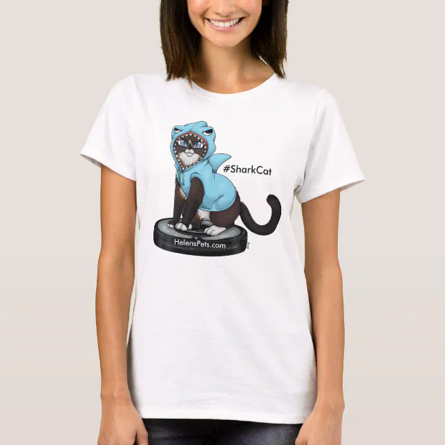 Shark Cat t-shirt Happy Shark Week from #SharkCat | Zazzle