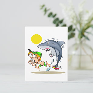 Shark Chasing A Boy Invitations